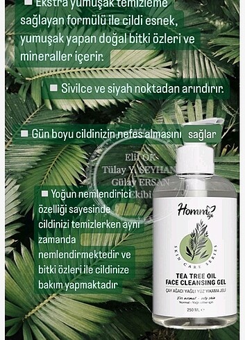 Homm bitkisel çay ağacı yağli yüz yıkama Jeli