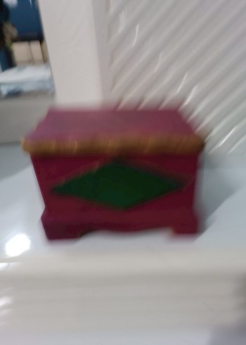 Renkli Pembe Ahşap sandık kutu. - Görsel 3