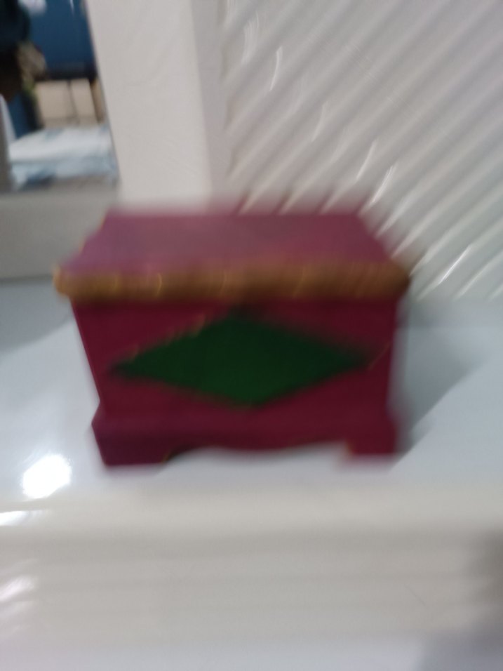 Renkli Pembe Ahşap sandık kutu. - Görsel 3