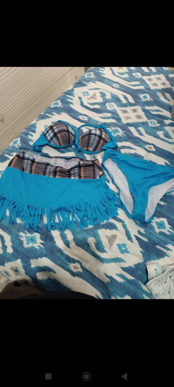 Mavi Bohem Üçlü Bikini Takımı - Görsel 3