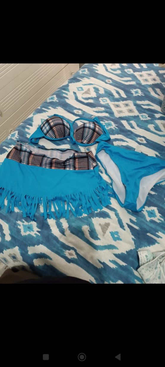 Mavi Bohem Üçlü Bikini Takımı - Görsel 2