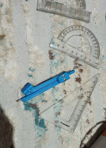 Mavi Pergel ve Gri Geometri Seti cetvel - Görsel 3