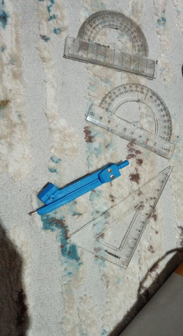 Mavi Pergel ve Gri Geometri Seti cetvel - Görsel 2