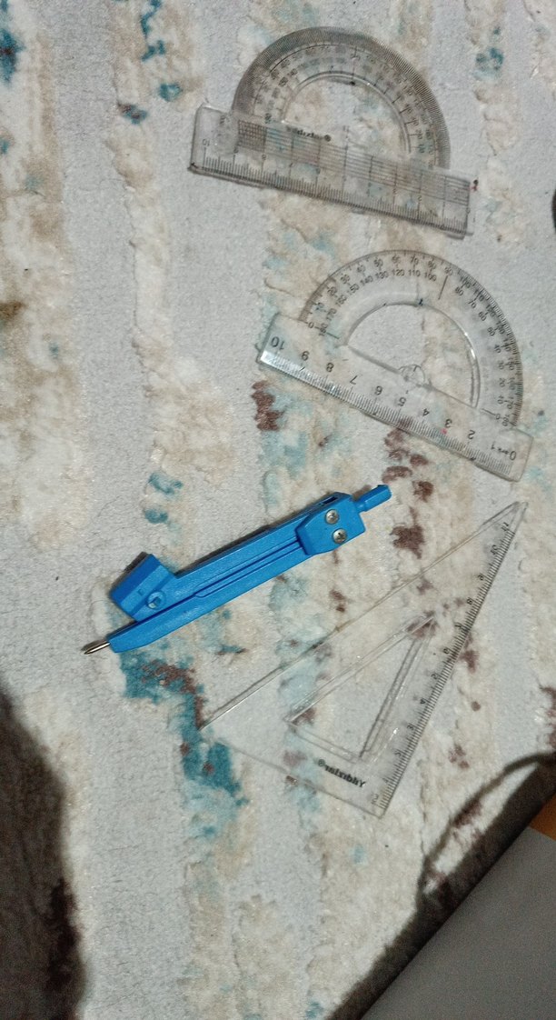 Mavi Pergel ve Gri Geometri Seti cetvel - Görsel 4