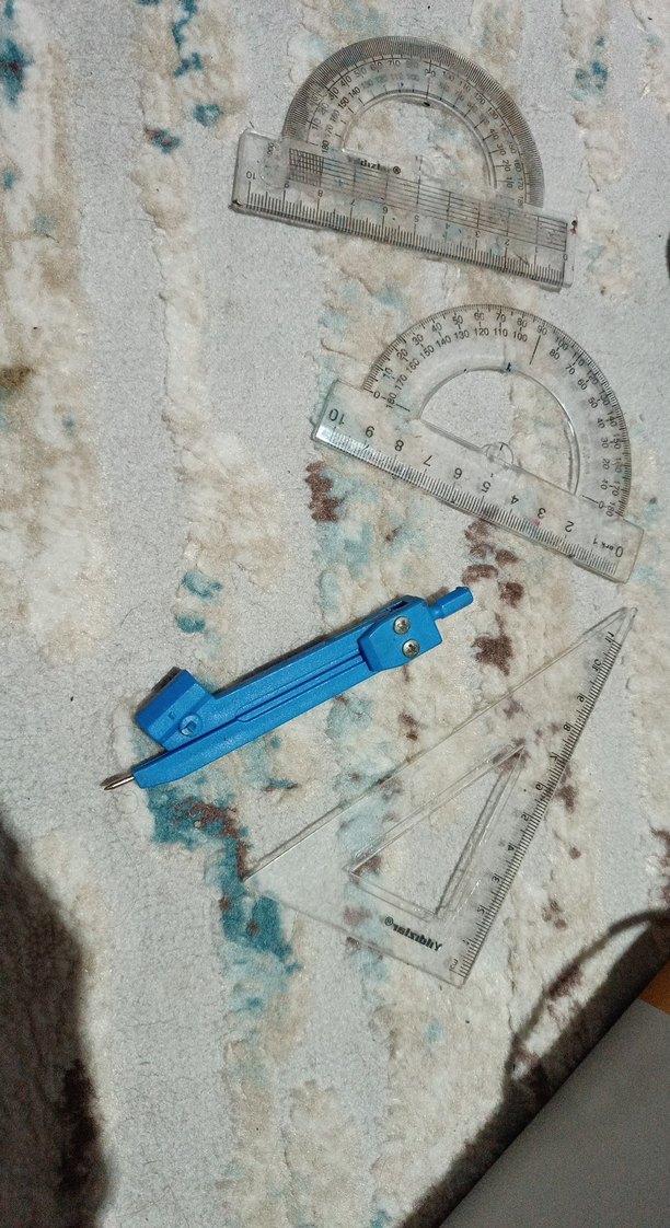 Mavi Pergel ve Gri Geometri Seti cetvel - Görsel 3