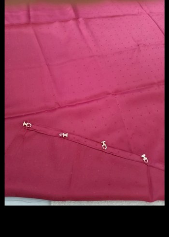 Bordo Saten fon perde - Görsel 2