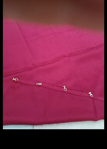 Bordo Saten fon perde - Görsel 6