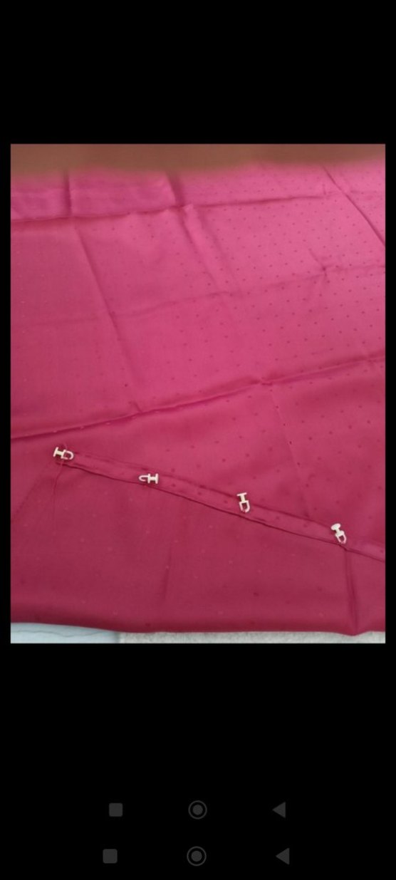 Bordo Saten fon perde - Görsel 2