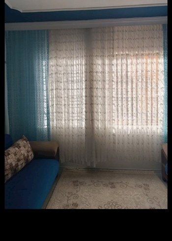 Açık Mavi Bağlama Desenli  fon perde - Görsel 11