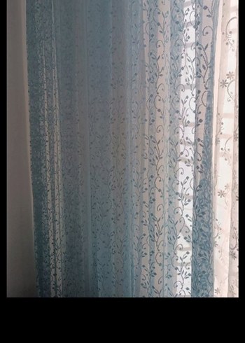 Açık Mavi Bağlama Desenli  fon perde - Görsel 4