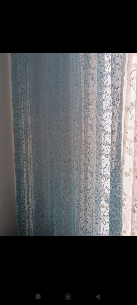 Açık Mavi Bağlama Desenli  fon perde - Görsel 5