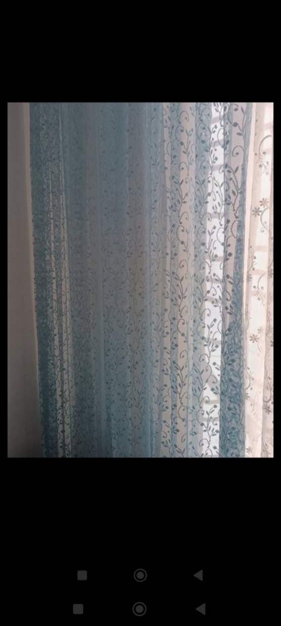 Açık Mavi Bağlama Desenli  fon perde - Görsel 4