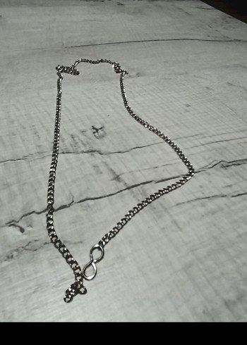 Gri Minimalist Zincir Detaylı Kadın Vücut Zinciri - Görsel 6