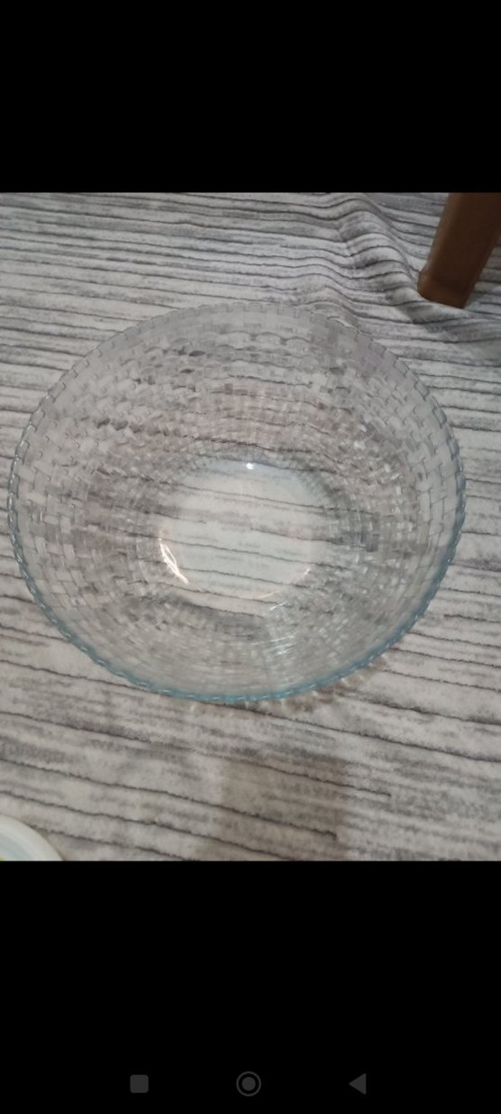 Şeffaf Örgü Desenli Cam Kase - Görsel 2