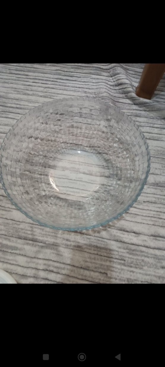 Şeffaf Örgü Desenli Cam Kase - Görsel 3