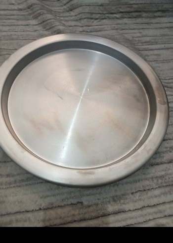 Gri Metal Yuvarlak  paslanmaz künefe tepsisi - Görsel 3