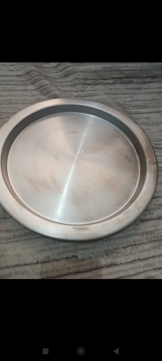 Gri Metal Yuvarlak  paslanmaz künefe tepsisi - Görsel 4