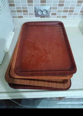 Kahverengi Parlak Ahşap Tepsi - Görsel 4