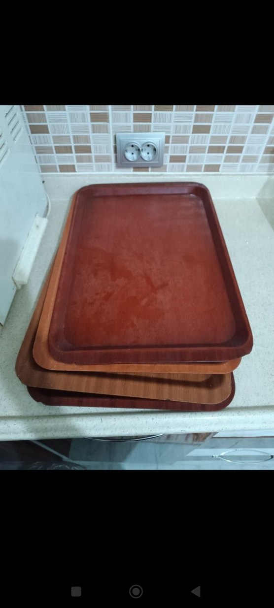 Kahverengi Parlak Ahşap Tepsi - Görsel 4