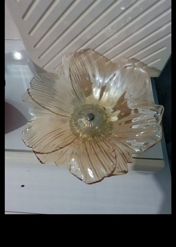 Bej Çiçek Desenli Cam Tabak - Görsel 15