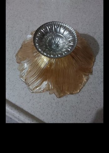 Bej Çiçek Desenli Cam Tabak - Görsel 18