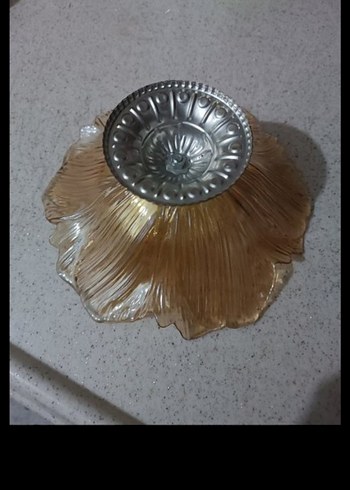 Bej Çiçek Desenli Cam Tabak - Görsel 5