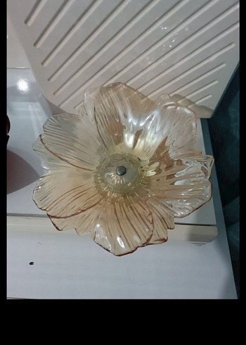 Bej Çiçek Desenli Cam Tabak - Görsel 9