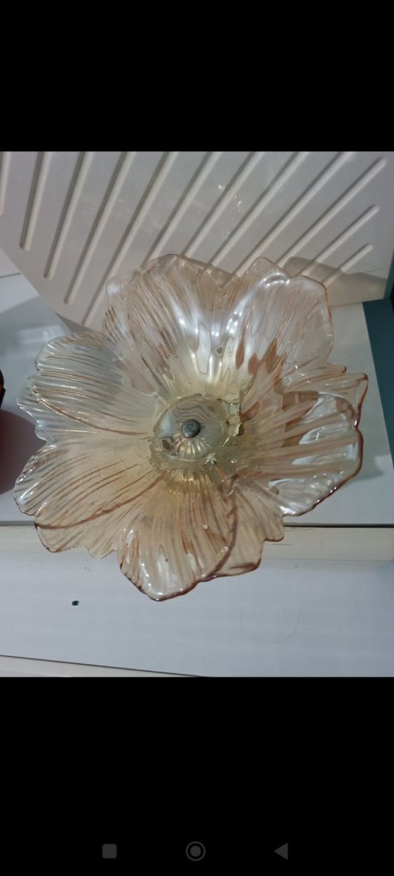 Bej Çiçek Desenli Cam Tabak - Görsel 2