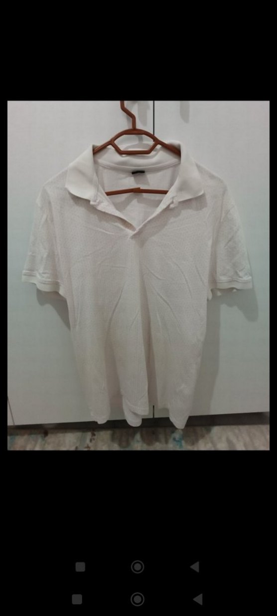 Erkek Beyaz Keten Polo Tişört - Görsel 3