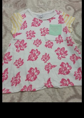 Kız Çocuk Pembe Çiçekli Tişört - Görsel 2