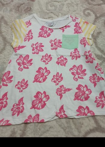 Kız Çocuk Pembe Çiçekli Tişört - Görsel 7