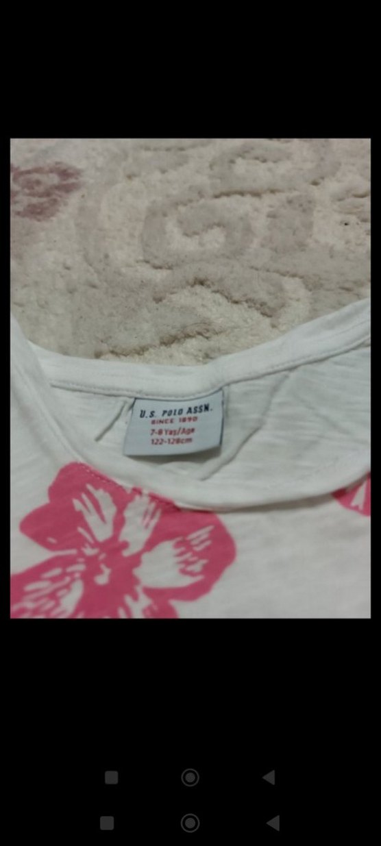 Kız Çocuk Pembe Çiçekli Tişört - Görsel 4