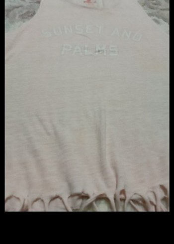 Kız Çocuk Bej Pamuklu Fırfırlı Tişört - Görsel 3