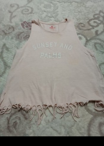 Kız Çocuk Bej Pamuklu Fırfırlı Tişört - Görsel 6