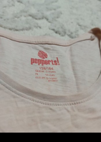 Kız Çocuk Bej Pamuklu Fırfırlı Tişört - Görsel 8