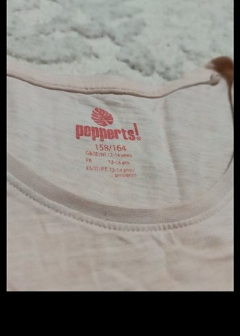 Kız Çocuk Bej Pamuklu Fırfırlı Tişört - Görsel 4