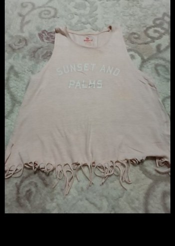 Kız Çocuk Bej Pamuklu Fırfırlı Tişört - Görsel 2