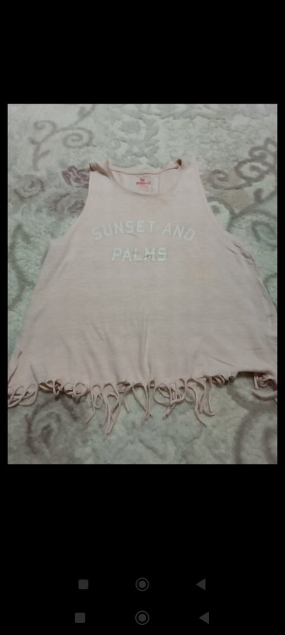 Kız Çocuk Bej Pamuklu Fırfırlı Tişört - Görsel 2