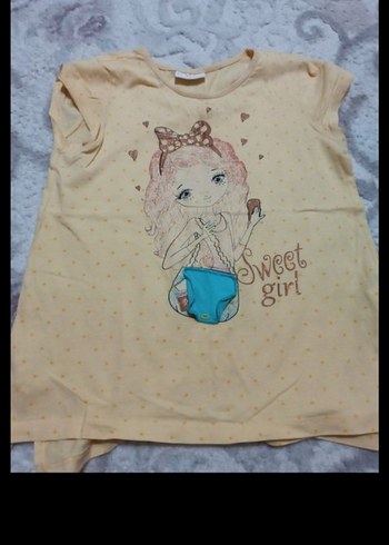 Kız Çocuk Bej Renkli Fırfırlı Tişört - Görsel 2