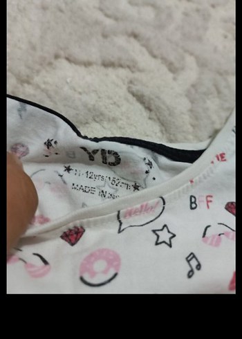 Kız Çocuk Pembe Desenli Kısa Kollu Tişört - Görsel 5