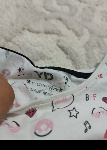 Kız Çocuk Pembe Desenli Kısa Kollu Tişört - Görsel 9