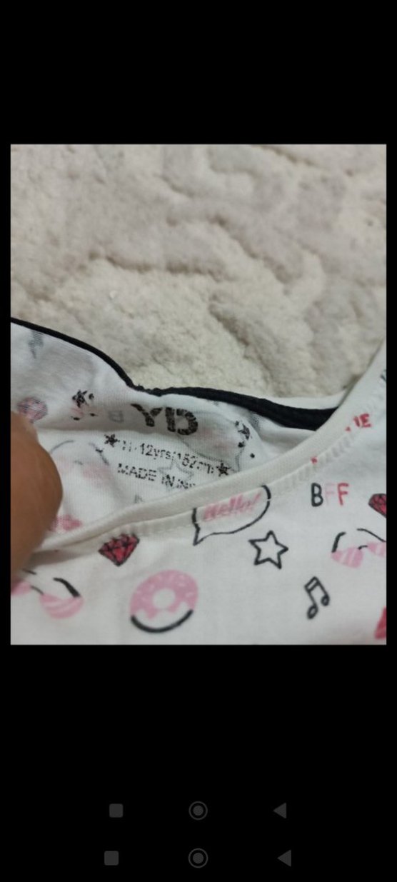 Kız Çocuk Pembe Desenli Kısa Kollu Tişört - Görsel 4