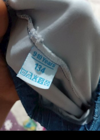 Kız Çocuk Renkli Baskılı Triko Denim Tayt - Görsel 13