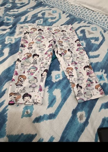 Kız Çocuk Çok Renkli Baskılı Tayt - Görsel 4