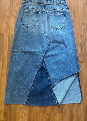 36 Beden mavi Renk Parlak Mavi uzun Denim Etek