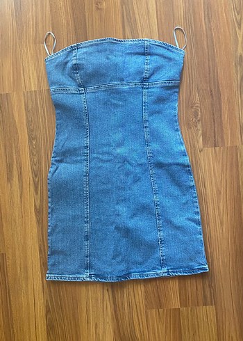Mavi Denim Straplez Mini Elbise