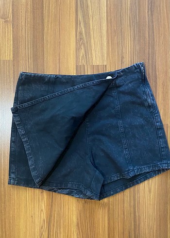 36 Beden siyah Renk Düğmeli Siyah Kadın Mini Denim Şort etek