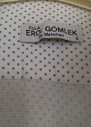 s Beden Beyaz Gri Pamuklu Düğmeli Gömlek