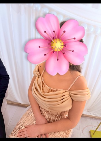 Bej Drapeli Uzun Abiye- Nişan Elbise - Görsel 3