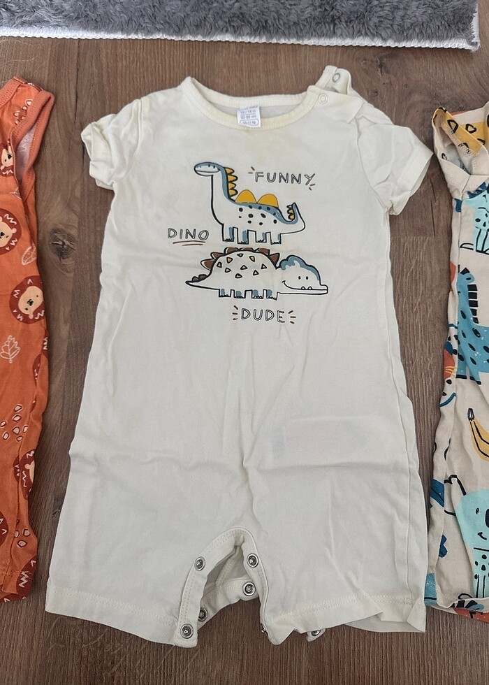 3 adet 12-18 ay yazlık tulum - Görsel 3